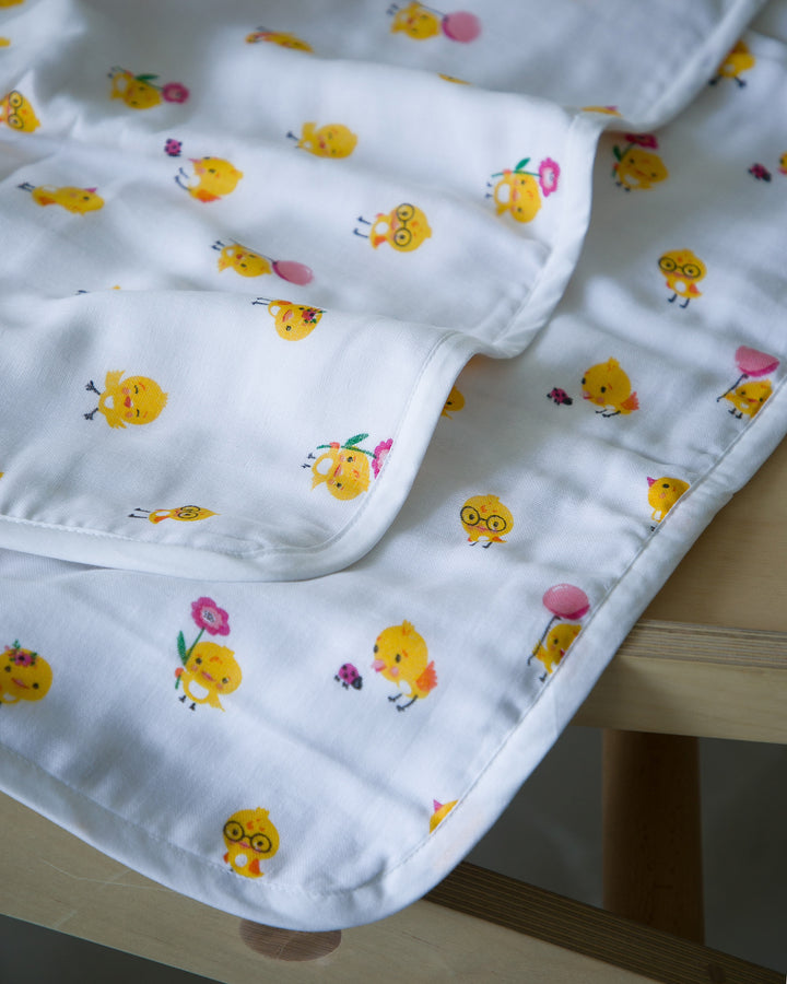 Mi and Ra Premium Muslin Baby Blanket - Duck Print | 0 - 4 yrs