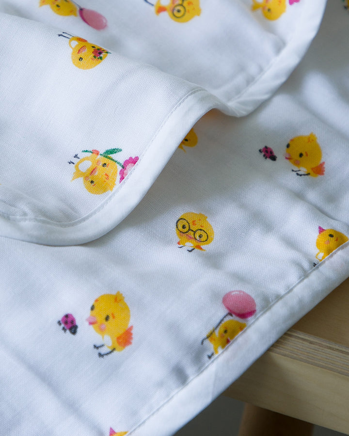 Mi and Ra Premium Muslin Baby Blanket - Duck Print | 0 - 4 yrs