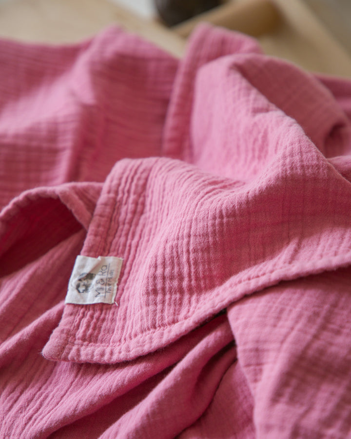 Mi and Ra Premium Muslin Junior Blanket - Pink Color | 55" x 75"