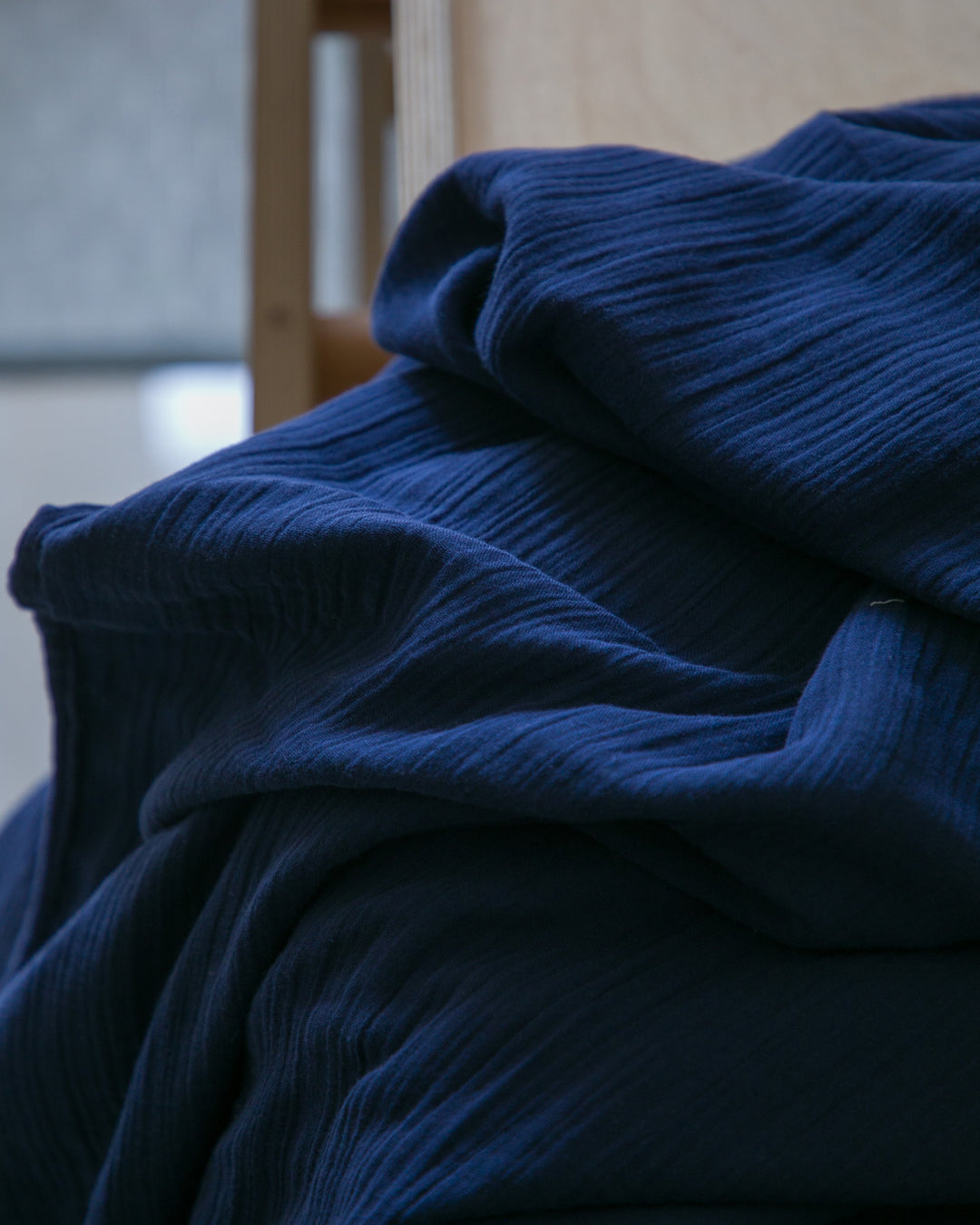 Mi and Ra Premium Muslin Junior Blanket - Dark Blue Color | 55" x 75"