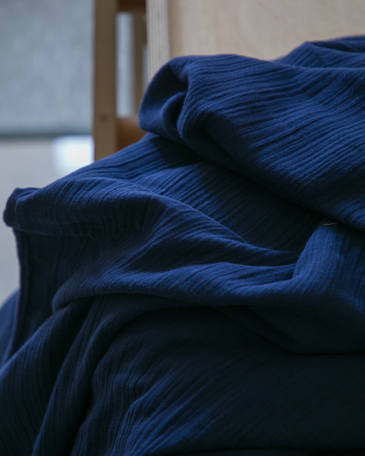 Mi and Ra Premium Muslin Junior Blanket - Dark Blue Color | 55" x 75"